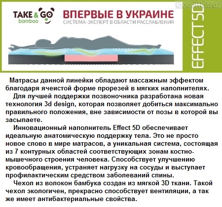 Матрасы Take&Go Bamboo