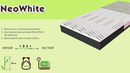 Беспружинный матрас Take&Go BAMBOO NeoWhite