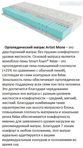 ❱❱❱ Купити матраци Mone Artist ☑️ Кращі Ціни + Відгуки ⚡ Знижки та Акції ✔️ Купить ортопедические матрасы Artist Mone ❱❱❱ АКЦИИ ⚡ СКИДКИ ☑️ у ПРОИЗВОДИТЕЛЯ ⏩ со СКЛАДА &laquo;Good❤Matras&raquo; &harr; ЭКОНОМНЕЕ ➤ по лучшей ЦЕНЕ в УКРАИНЕ матрасы &equiv; Furini &equiv; Hilma &equiv; Mone &equiv; Santi &equiv; Pikasso ➡ РАСПРОДАЖА ✔️ любого размера ...☎... ► &laquo;Black Friday&raquo;